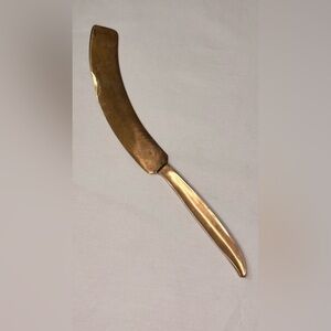 Vintage Gold Knife Serving Utensil mid-century modern design.